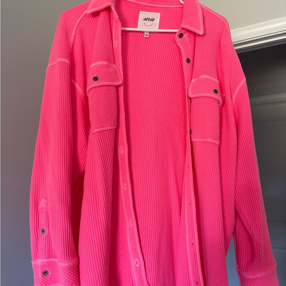 Aerie Pink Button-Up Shirt